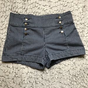 2.1 Denim Pinstripe Sailor Style Shorts